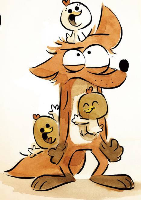 大坏狐狸的故事手绘图片